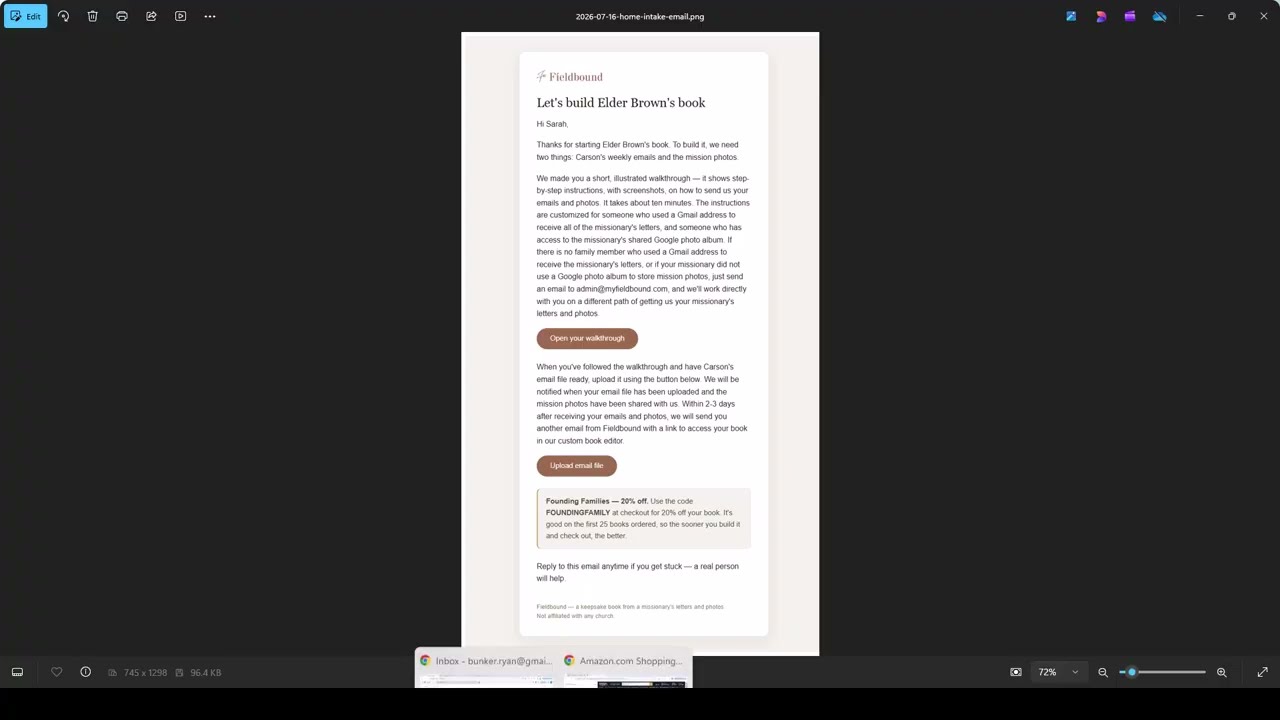 Video walkthrough — sending us the letters and photos